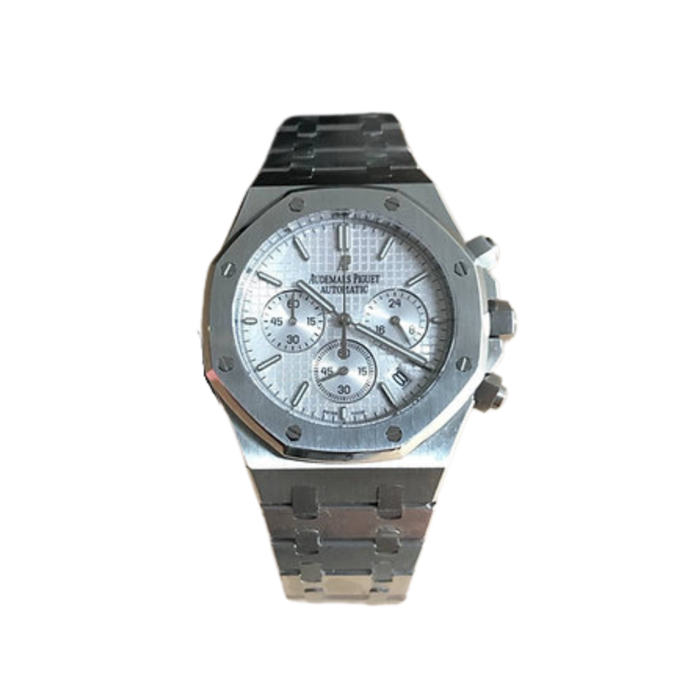 RoyalL Chronograph PrataA Branco 41mm
