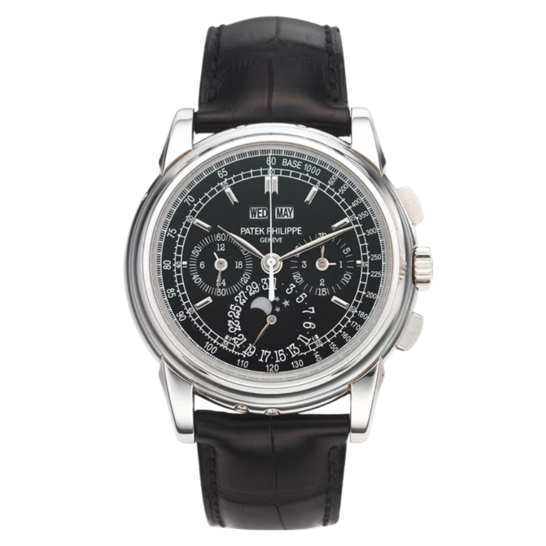 Perpetual Calendar Preto Prata  41MM -