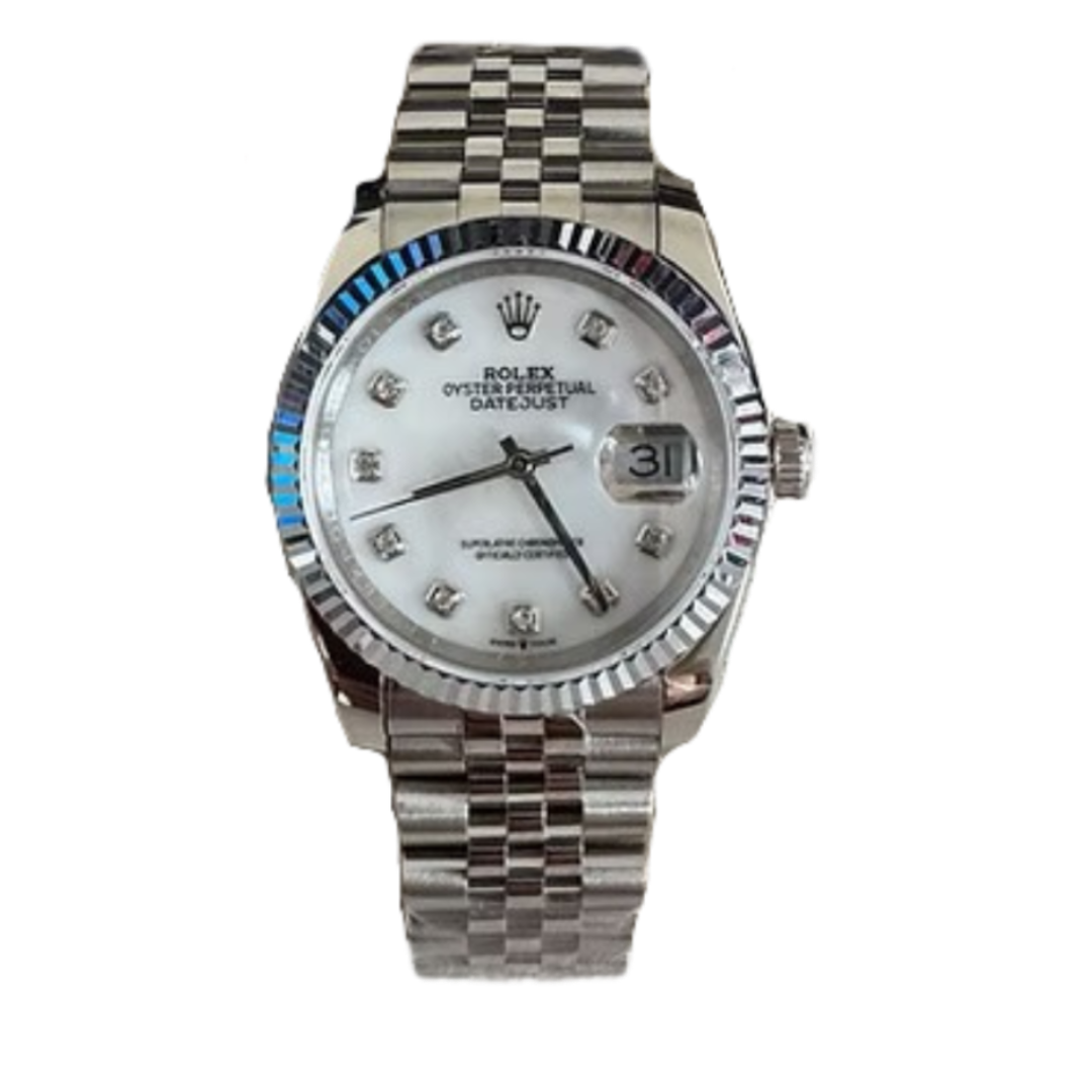 DateJust Prata Branco Feminino 36MM