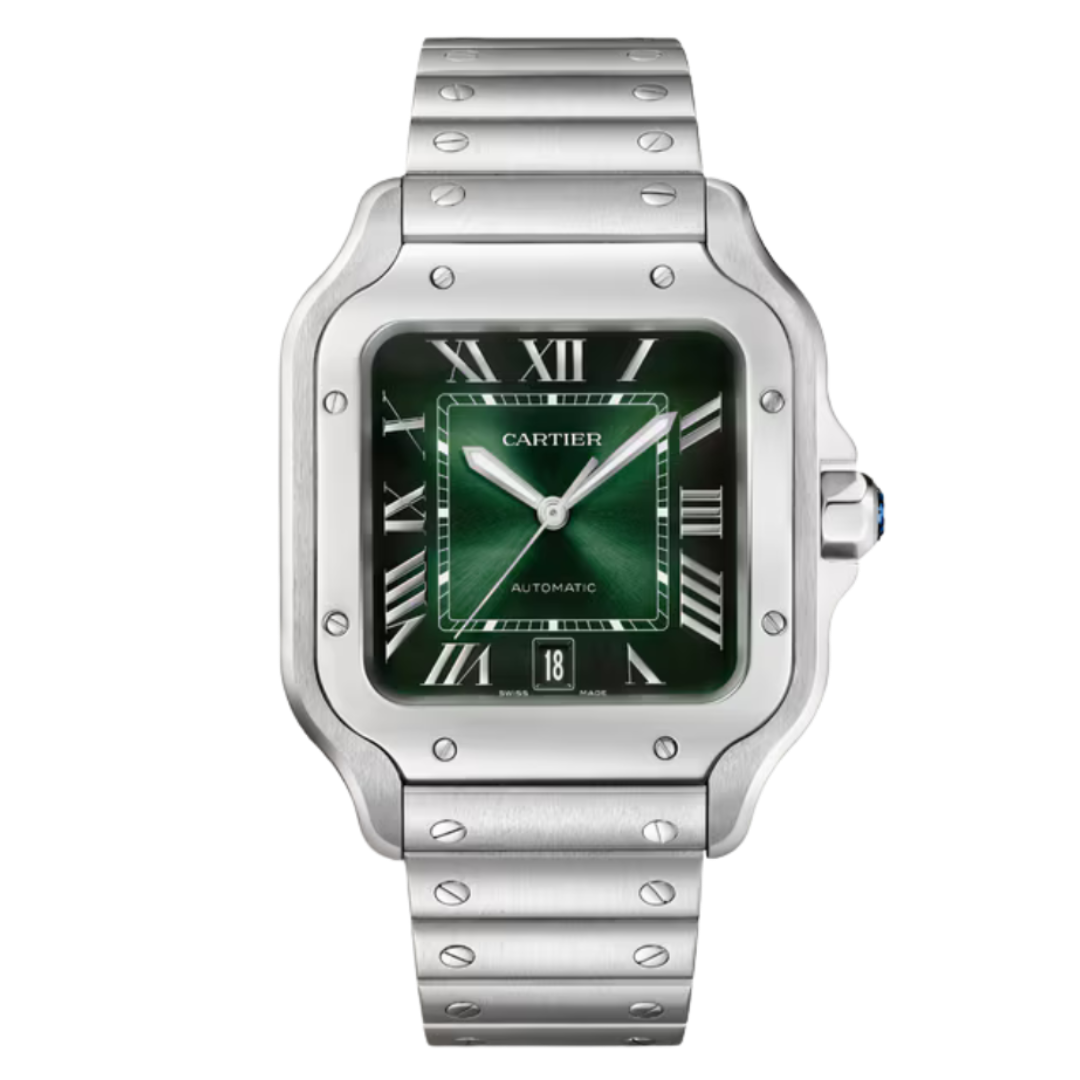 Santos Prata Verde Watch