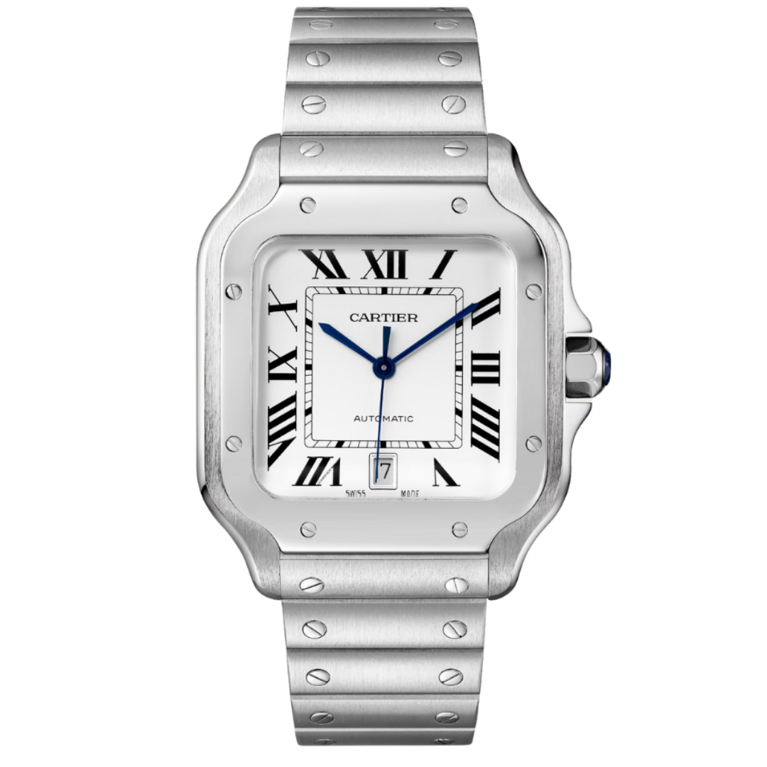 Santos Prata Branco Watch